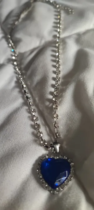 Collar Corazón Azul Estilo Titanic