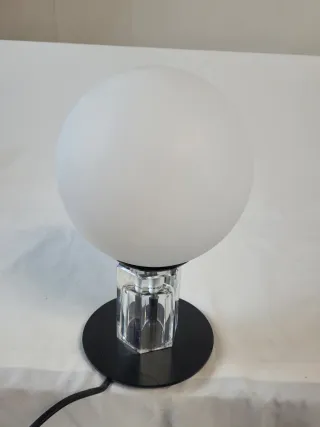 Lámpara de Mesa Cristal Negra y Transparente