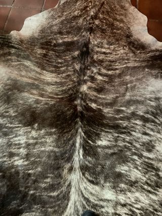 Alfombra Piel Vaca Auténtica Marrón y Blanca