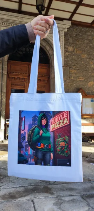 Bolso Tote con diseño Turtle Pizza