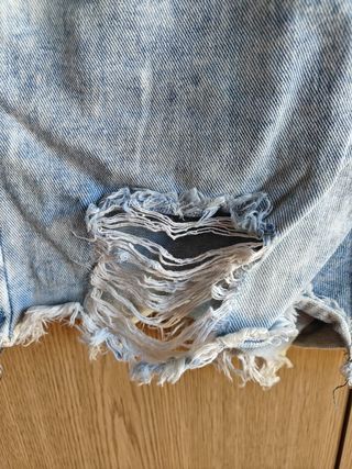 Calções de ganga rasgados azuis