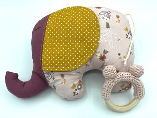 Sonajero elefante bebé + anilla juego