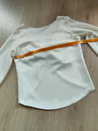 Blusa top blanca evento lazo grande M 38