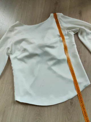 Blusa top blanca evento lazo grande M 38