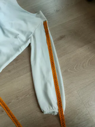 Blusa top blanca evento lazo grande M 38