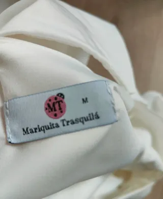 Blusa top blanca evento lazo grande M 38