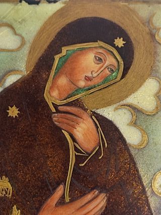 Icono Virgen de Kazán Esmalte Ruso
