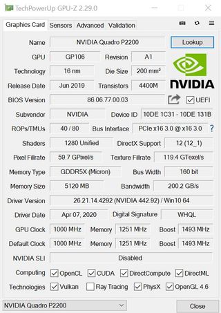 Nvidia Quadro P2200 5GB GDDR5-X