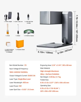 Incisore Laser Portatile 600 mm/s ad Alta Velocità