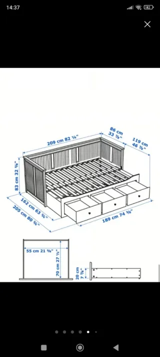 Diván Hemnes Ikea Blanco