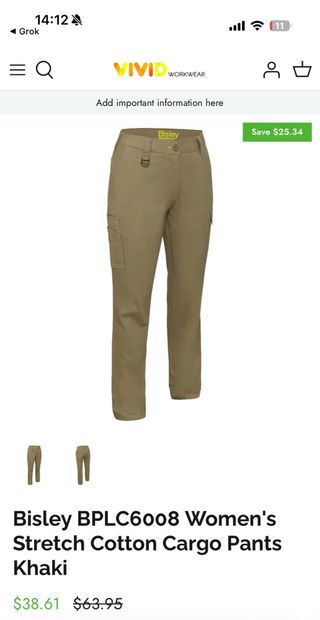 Pantalón de trabajo o montaña, talla 46