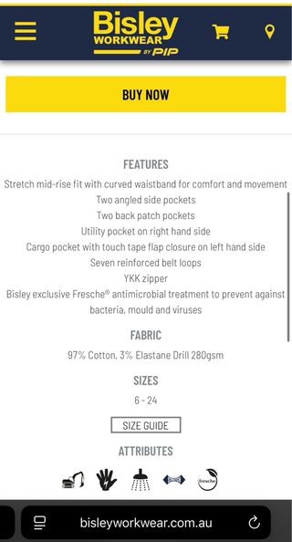 Pantalón de trabajo o montaña, talla 46