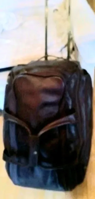 Bolso de piel auténtica con ruedas