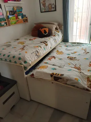 Cama nido blanca con cajones