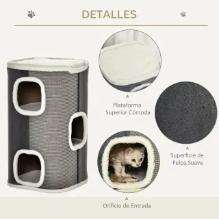 Barril Rascador Gatos 2 Niveles