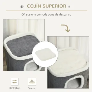 Barril Rascador Gatos 2 Niveles