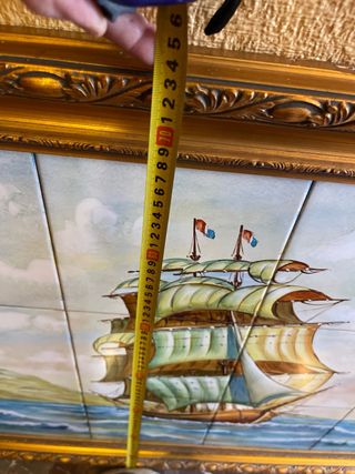 Cuadro Cerámica Barco Pintado a Mano