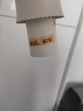 Lámpara colgante metal y plástico, sin pantalla