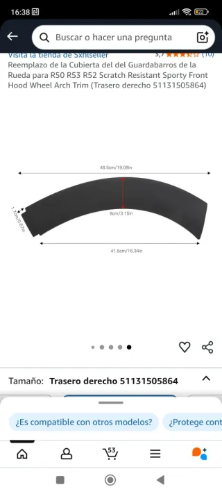 Cubierta guardabarros rueda