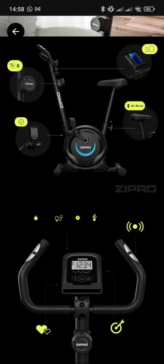 Bicicleta Estática Zipro Negra