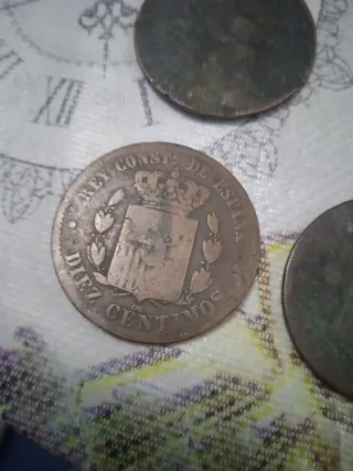 LOTE 13 MONEDAS ALFONSO XII 1870-1878 DE COBRE