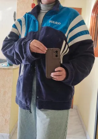 Chaqueta Adidas Retro Azul y Blanca