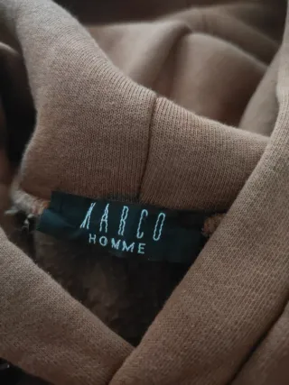 Felpa con cappuccio marrone taglia S calza anche M