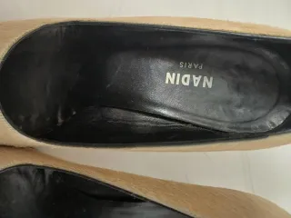 Scarpe décolleté beige in pelo di cavallino