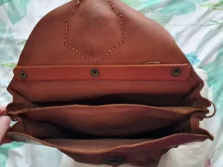 Bolso maletín cuero artesanal marrón