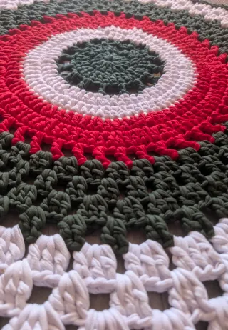 Alfombra Redonda Crochet Multicolor