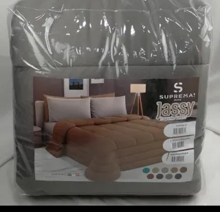 Trapunta 2 posti /grigio c rosa antico beige grigi