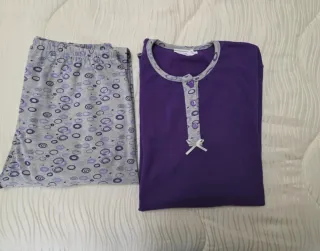 Pigiama donna viola e grigio