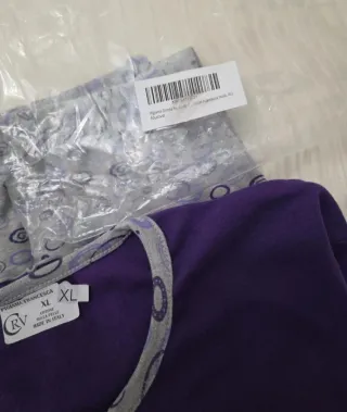 Pigiama donna viola e grigio