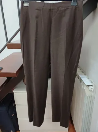 Pantaloni classici in lana marrone