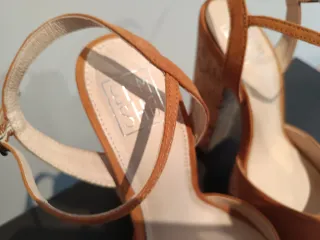 Sandalias plataforma tacón ancho marrón 37