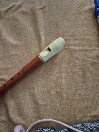 Flauta dulce de madera.