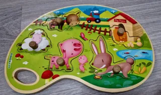 Puzzle madera Eurekakids granja animales+12 m