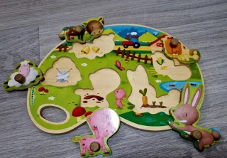 Puzzle madera Eurekakids granja animales+12 m