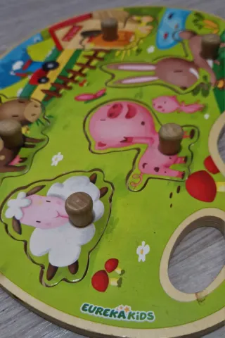 Puzzle madera Eurekakids granja animales+12 m
