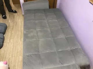 Sofá Cama Gris Tela