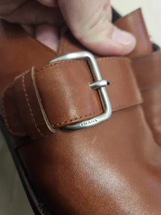 Scarpe Monk Strap Prada Marroni Uomo