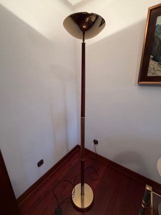 Lámpara de pie vintage madera y metal