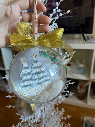 Bolas de Navidad Hechas a Mano plástico y papel