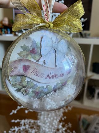 Bolas de Navidad Hechas a Mano plástico y papel