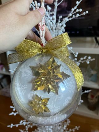 Bolas de Navidad Hechas a Mano plástico y papel