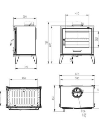 Estufa de Leña Iris Fundicion Nueva MAD233013