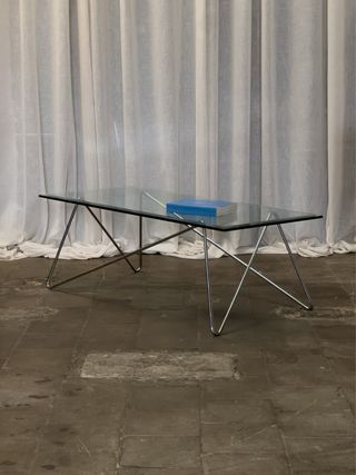 Mesa Centro Cristal Zig-Zag 1970s