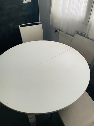 Mesa redonda extensible 4 patas 100cm de diámetro