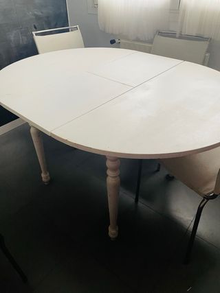 Mesa redonda extensible 4 patas 100cm de diámetro