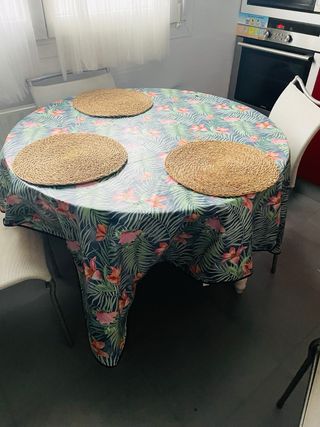 Mesa redonda extensible 4 patas 100cm de diámetro